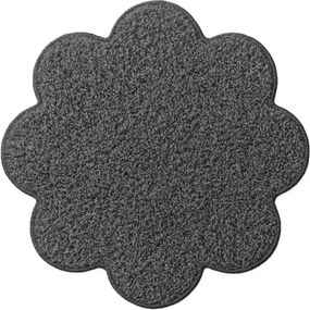 Vopi, Kusový koberec Color Shaggy šedý kvietok, 120x120 kvietok, šedá, obývacia izba