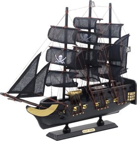 LEAN Toys Zberateľský model dekoratívnej plachetnice Black Pearl 40x35cm
