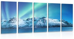 5-dielny obraz arktická polárna žiara - 200x100
