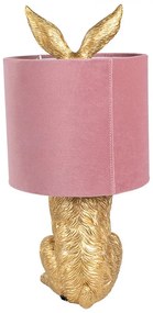 Gold & Pink RABBIT Easter stolná lampa