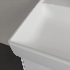 VILLEROY &amp; BOCH Collaro závesné umývadlo s otvorom, s prepadom, 650 x 470 mm, Stone White, s povrchom CeramicPlus, 4A3365RW