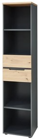 Kancelársky regál Brego 06 45 cm so zásuvkami grafit/dub Artisan