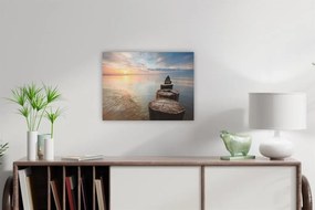 Nástenná maľba Cesta v mori, LED s časovačom, 30 x 40 cm