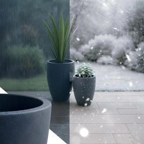 Sada 2 ks kvetináčov 2 round - antracitová