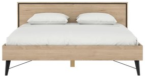 Dvojlôžková posteľ v dekore duba s roštom 180x200 cm v prírodnej farbe Ry – Tvilum