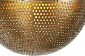 Priemyselné závesné svietidlo bronzové s drevom 5-žiarovkové - Haicha