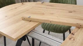 Mazzoni ALMO Dub Artisan / čierne nohy - OVÁLNY ROZKLADACÍ STÔL 140-240 cm PRE 10-12 OSÔB