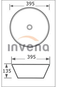 Invena Tinos, umývadlo na dosku 395x395x135 mm, biela, INV-CE-43-011-C