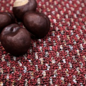 Timzo, Metrážny koberec Rubin 2159 red, na mieru, šíře 4m, červená, ab (mriežka), chodba / predsieň