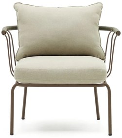 Svetlozelené kovové záhradné kreslo Salguer - Kave Home