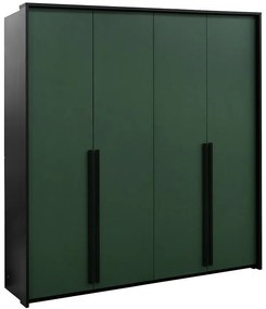 Skriňa Genua 210 zelená/čierna