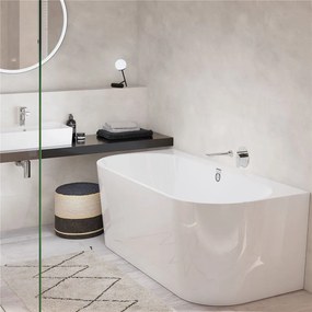 VILLEROY &amp; BOCH Oberon 2.0 voľne stojaca vaňa z materiálu Quaryl, pre pristavenie k stene, odtok v strede, 1800 x 800 x 620 mm, biela alpská, UBQ180OBR9CD00V-01