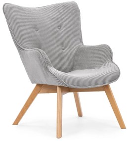 Sivé menčestrové kreslo Niko – Ropez