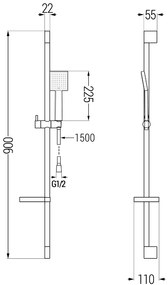 Mexen sprchový set DS45, čierna, 785454583-70