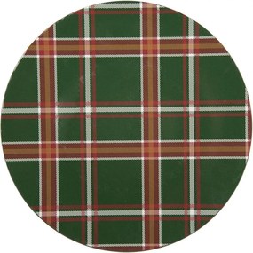 Zelený károvaný servírovací tanier - Ø 33*1 cm