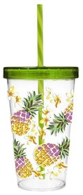 MAKRO - Pohár so slamkou 660ml Pineapple