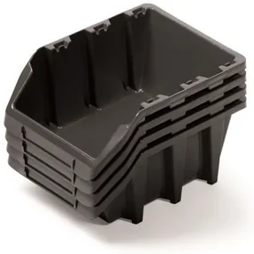 Sada 4 úložných boxov po 29,5 × 19,8 × 13,3 cm, čierna
