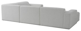 Biela rohová pohovka z textílie buklé (do "U") Roxy – Scandic