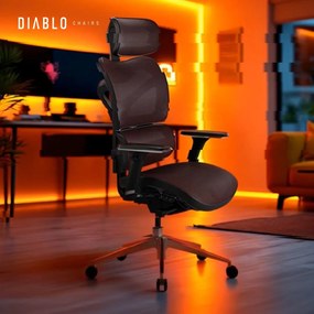 Kancelárska ergonomická stolička Diablo V-Commander: Bielo-Čierna