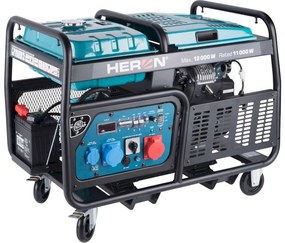 HERON Elektrocentrála rámová benzínová 400V/230V, 12kW/11kW, 22HP dvojvalec, elektrický štart 8896431