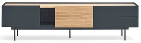 TV stolík v dekore duba v antracitovo-prírodnej farbe 180x45 cm Otto – Teulat
