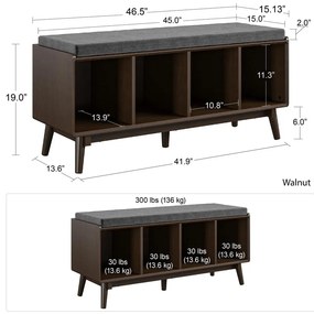 Hnedá skrinka na topánky s lavicou Novogratz Brittany