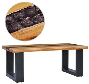 Konferenčný stolík 100x50x40 cm masívne teakové drevo a polyresin