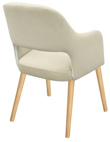Kreslo JK85 R, Dostupné poťahy: Magic Velvet 2201, farebné prevedenie stoličky v dreve: biela