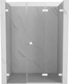 Mexen Lunar-F, L pravé sklápacie sprchové dvere 120 cm, 8mm číre sklo, biely profil, 836SL-120-050-20-00-P