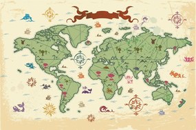 Tapeta rozprávková mapa sveta
