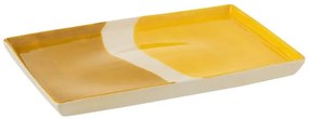 Porcelánový obdĺžnikový tanier Wave v odtieňoch žltej - 26 * 17,5 * 2 cm