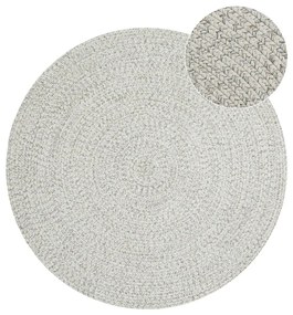 Biely/béžový okrúhly vonkajší koberec ø 150 cm - NORTHRUGS