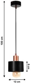 Luster na lanku BODO 1xE27/60W/230V