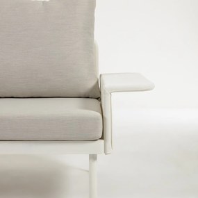 Biela hliníková záhradná rohová pohovka so stolíkom Kave Home Zaltana