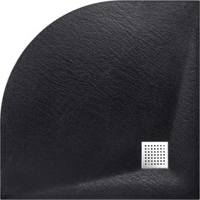 Besco Štvrťkruhová sprchová vanička z SMC kompozitu VEXO BLACK HR 90x90 BESCO-Rozmery: 90x90