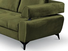 Rohová sedacia súprava Paris, machová zelená látka, ľavý roh