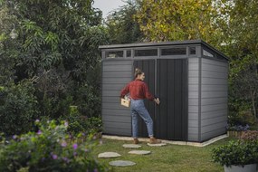 Záhradný domček Keter Cortina 9x7 grafitový, s podlahou