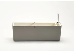 Plastia Samozavlažovací truhlík Berberis 60, sivá + sl. kosť , 60 cm