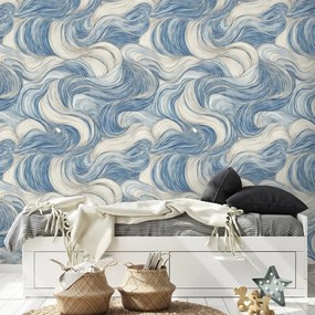 Fototapeta modré vlny v pohybe