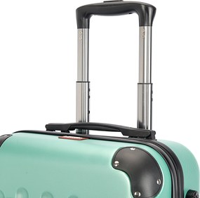 Kabínový kufor na 4 kolieskach 55x39x20cm púdrovo zelená farba