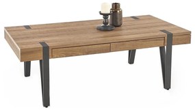 Konferenčný stolík TULUZA 41x120 cm zlatý orech/čierna