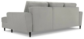 Svetlosivá menčestrová rozkladacia/s úložným priestorom rohová pohovka (pravý roh/s leňoškou) Kyoto – Cosmopolitan Design