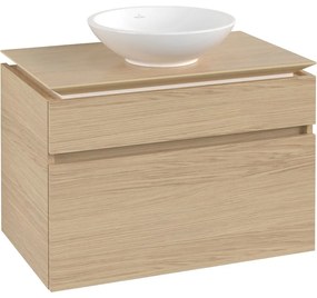 VILLEROY &amp; BOCH Legato závesná skrinka pod umývadlo na dosku (umývadlo v strede), 2 zásuvky, 800 x 500 x 550 mm, Nordic Oak, B57000VJ