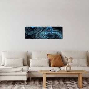 Abstraktný obraz (s hodinami) (90x30 cm)