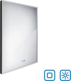 Nimco Čierne LED zrkadlo 600x800 s dvoma dotykovými senzormi - ZPC 13002VX-90