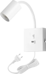 Immax 08296L - Nástenné svietidlo s USB PUNTO 1xGU10/9W/230V biele