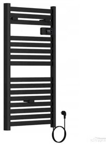 Erga Pago, elektrické vykurovacie teleso 960x540 mm s digitálnym termostatom, 500W, čierna matná, ERG-LAV-GRZE-E-ALU-960540-BK