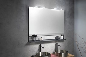 Sapho Sapho, ERUPTA zrkadlo s poličkou a LED osvetlením 80x80x12cm, čierna matná, ERU335