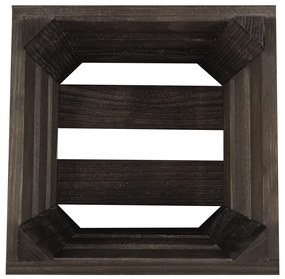 AMADEA Drevený obal s kvetináčom - tmavý, 17x17x15cm Český výrobok