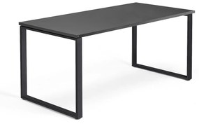 Kancelársky pracovný stôl QBUS, O-rám, 1600x800 mm, čierna/čierna